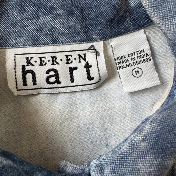 Vintage Y2K Keren Hart Relaxed Fit Cropped Denim Jacket - Picture 7 of 8